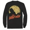 Best Sale 🧨 Unbranded Men's Universal Monsters The Wolfman Moonlit Silhouette Long Sleeve Tee 😉