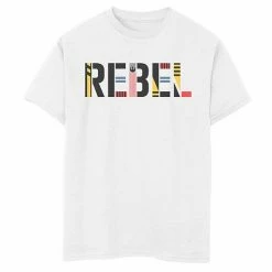 Brand new ⌛ Unbranded Boys 8-20 Star Wars The Rise Of Skywalker Rebel Text Graphic Tee Athletic Heather 🧨