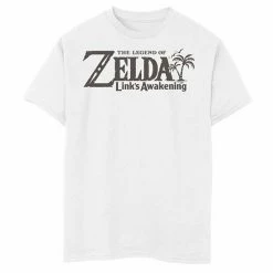 Cheap ❤️ Unbranded Boys 8-20 Nintendo Legend Of Zelda Links Awakening Palm Tree Logo Graphic Tee Kelly ❤️