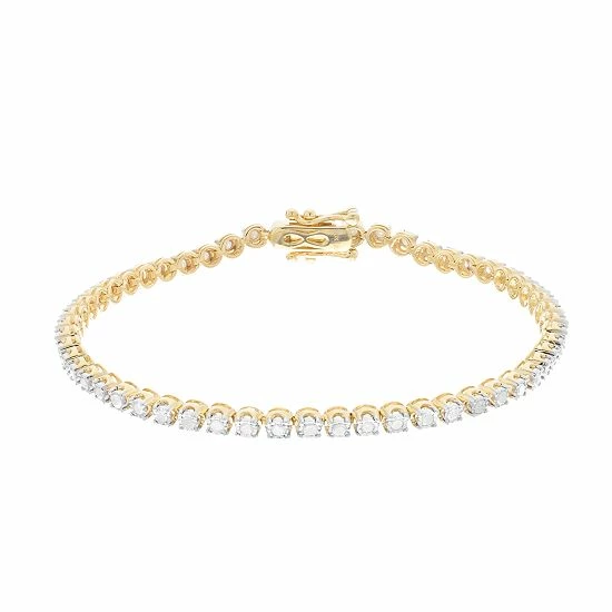 Outlet ❤️ Unbranded 10k Gold 1 Carat T.W. Diamond Tennis Bracelet Pink ✨ - Image 3