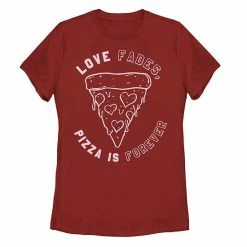 Wholesale 😍 Unbranded Juniors' "Love Fades Pizza Is Forever" Graphic Tee ⌛