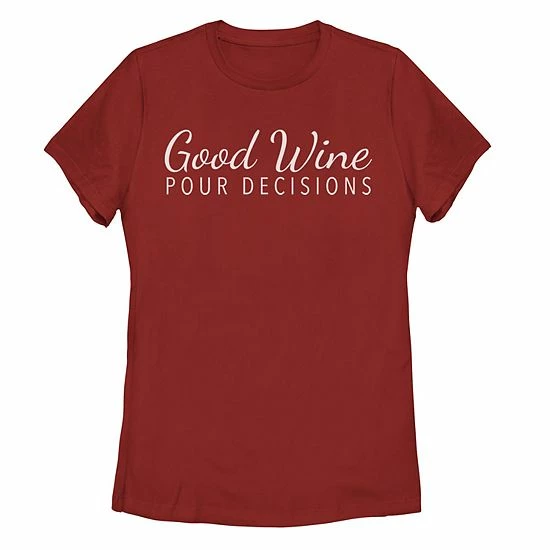Coupon โค๏ธ Unbranded ๐ฉ Women's Good Wine Pour Decisions Stacked Graphic Tee ๐ฅ