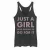 Deals 🎁 Unbranded Juniors' "Just A Girl Who Decided To Go For It" Bold Tank Top 😀