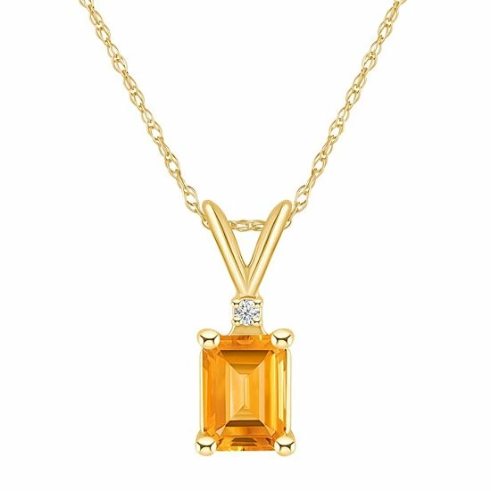 Best reviews of 🤩 Celebration Gems 14k Gold Emerald Cut Citrine & Diamond Accent Pendant Necklace ⭐ - Image 3
