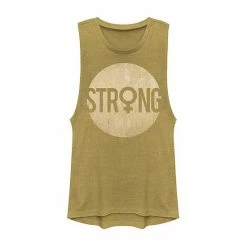 Best Pirce 🎉 Unbranded Juniors' "Strong" Venus Symbol Logo Muscle Tee Gold Heather 🥰