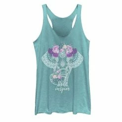 Top 10 🛒 Unbranded Juniors' Inspire Floral Elephant Boho Graphic Tank 🛒