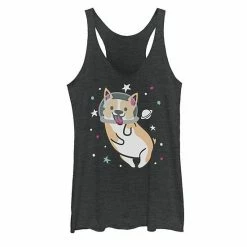 Best Pirce 🎉 Unbranded Juniors' Fifth Sun Space Corgi Tank Top Black Heather 🎁