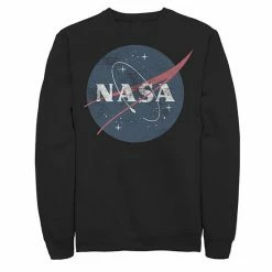 Flash Sale 🛒 Unbranded Men's NASA Distressed Simple Circle Logo Graphic Fleece Pullover 🌟