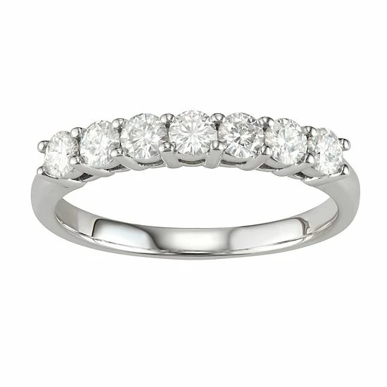 Outlet ๐ฏ Unbranded 14k Gold 3/4 Carat T.W. Lab-Created Moissanite 7-Stone Wedding Band White ๐