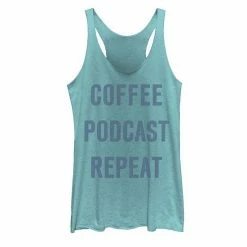 New 🌟 Unbranded Juniors' Coffee Podcast Repeat Tank Top ⌛