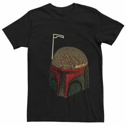 Wholesale ✔️ Unbranded Men's Star Wars Boba Fett Hand Crocheted Plushie Helmet Graphic Tee 🔥