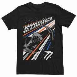 Hot Sale ✔️ Unbranded Men's Star Wars Tie Fighter Color Stripes Space Poster Graphic Tee ⌛