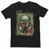 New 👏 Unbranded Men's Star Wars Boba Fett Grungy Helmet Rough Sketch Stamp Graphic Tee 🌟