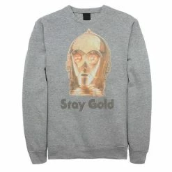 Wholesale 🥰 Unbranded Men's Star Wars The Rise Of Skywalker C-3PO Stay Gold Fleece Graphic Top 😍