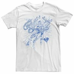 Promo 🛒 Unbranded Men's DC Comics Superman Break Chains Outlined Comic Poster Graphic Tee ✨