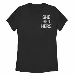 Outlet 🧨 Unbranded Young Adult She Her Hers Left Chest Text Tee 🌟