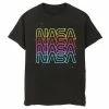 Discount 💯 Unbranded Men's NASA Neon Rainbow Repeat Text Logo Graphic Tee 🎉