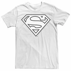 New 🧨 Unbranded Men's DC Comics Superman Black And White Logo Graphic Tee 🥰
