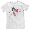 New 👍 Unbranded Men's Looney Tunes Sylvester Face Graphic Tee 🔥