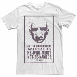 Best Sale 🤩 Unbranded Men's Harry Potter Deathly Hallows Voldemort Where Is He Poster Graphic Tee 👏