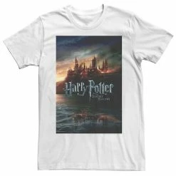 Best Sale 🔔 Unbranded Men's Harry Potter Deathly Hallows Hogwarts Poster Graphic Tee ⌛