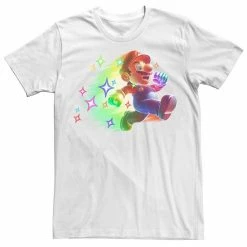 Flash Sale 🤩 Unbranded Men's Nintendo Super Mario Action Pose Neon Portrait Graphic Tee 🛒