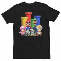 Cheap 🎉 Unbranded Men's Nintendo Super Mario Bros U Deluxe Group Shot Logo Graphic Tee 😉
