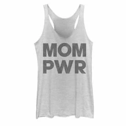 Outlet 👍 Unbranded Juniors' Mom Pwr Distressed Black Text Graphic Tank 👏