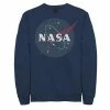 Best Sale 🧨 Unbranded Men's NASA Retro Distressed Classic Logo Graphic Fleece Pullover 😀