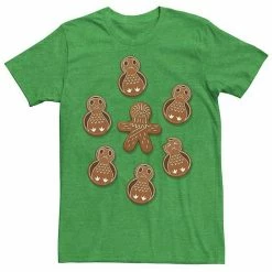 Wholesale 👍 Unbranded Men's Star Wars Chewie Porg Gingerbread Cookies 🎄 Christmas Graphic Tee 🛒