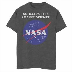 Best Sale ⌛ Unbranded Boys 8-20 NASA Logo Actually It Is Rocket Science Graphic Tee 🌟