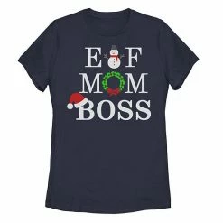 Hot Sale 🌟 Unbranded Juniors' Trendy Elf Mom Boss Serif Tee 👏