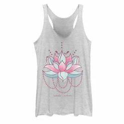 Outlet ❤️ Unbranded Juniors' Lotus Watercolor Graphic Tank 👏