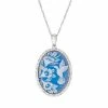 Cheap 👍 Unbranded Sterling Silver Blue Hummingbird Cameo Pendant Necklace ✨
