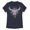 Coupon 🔔 Unbranded Juniors' "Land Of The Wild & Free" Bull Skull Graphic Tee 🎁