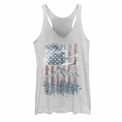 Hot Sale 😍 Unbranded Juniors' American Flag Vertical And Mountain Range Tank 🔥