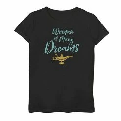 Outlet ⭐ Unbranded Disney's Aladdin 👧 Girls 7-16 "Woman Of Many Dreams" Graphic Tee Black 🌟
