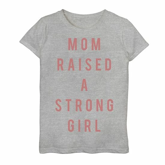 Promo ๐ Unbranded ๐ง Girls 7-16 Strong Girl Raised Text Tee Athletic Heather โ๏ธ - Image 2