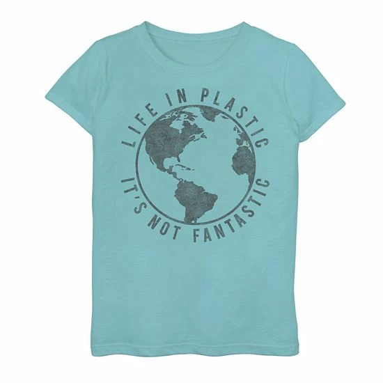 Cheap 🤩 Unbranded 👧 Girls 7-16 Fifth Sun Plastic Planet Graphic Tee Athletic Heather 👍 - Image 3