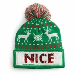 Discount 💯 Unbranded Men's Reverse Sequined Knit Hat 😉