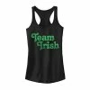 Deals 👍 Unbranded Juniors' Team Irish Distressed Neon Green Text Tank Top 😉