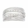 Outlet 👏 Unbranded 1/4 Carat T.W. Diamond Sterling Silver Rope Ring 🛒