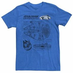 New ⌛ Unbranded Men's Star Wars Millennium Falcon Schematic Graphic Tee 🛒