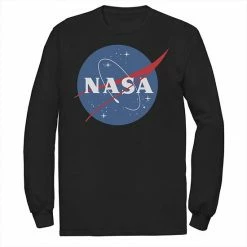 Budget 🛒 Unbranded Men's NASA Classic Circle Logo Long Sleeve Graphic Tee ⭐