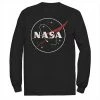 Best Sale 🔥 Unbranded Men's NASA Hollow Circle Logo Long Sleeve Graphic Tee 🧨