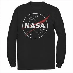 Best Sale 🔥 Unbranded Men's NASA Hollow Circle Logo Long Sleeve Graphic Tee 🧨
