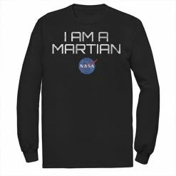 Budget ✨ Unbranded Men's NASA I Am A Martian With Logo Long Sleeve Graphic Tee 🛒