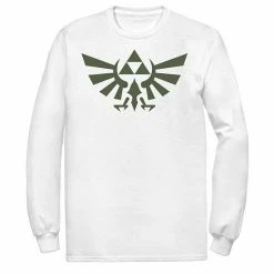 Buy 👏 Unbranded Men's Nintendo Zelda Hyrule Crest Triforce Black Out Logo Long Sleeve Tee 👏