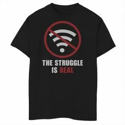 Best Sale ❤️ Unbranded Boys 8-20 Struggle Is Real No Wifi Graphic Tee 🥰