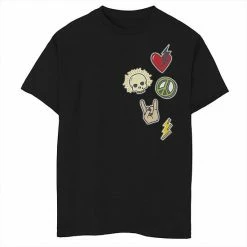 Budget 🧨 Unbranded Boys 8-20 Rock On Left Chest Patches Graphic Tee 😀